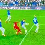 Fans stunned at how ‘cyborg’ Mykolenko stayed on the pitch after Everton defender’s ankle bends horribly vs Liverpool
