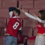 Watch loved-up Arsenal fans’ romantic dancing in Emirates stands after 5-0 demolition of Chelsea