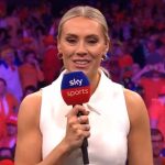 Emma Paton stuns in glamorous outfit at Premier League Darts and leaves fans cheering every time camera pans to her