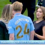 Kevin De Bruyne’s stunning wife Michele steals the show at Man City’s Premier League title party in sleek outfit